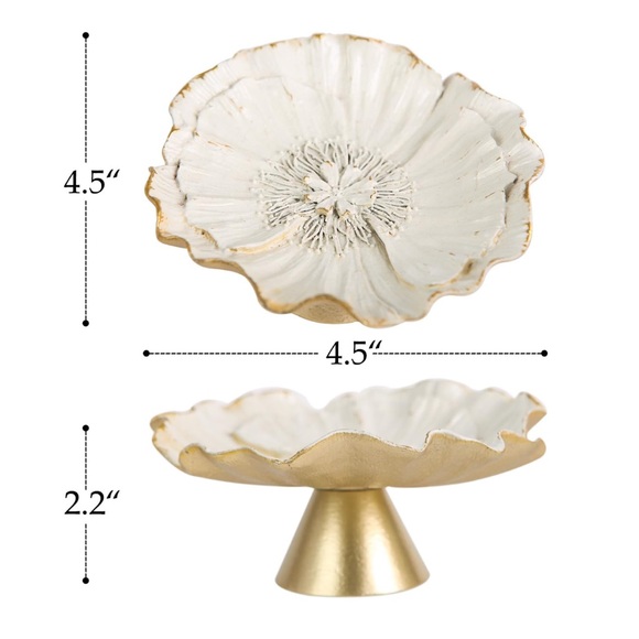 Elegant Gold and White Jewelry Dish - Picture 3 of 7